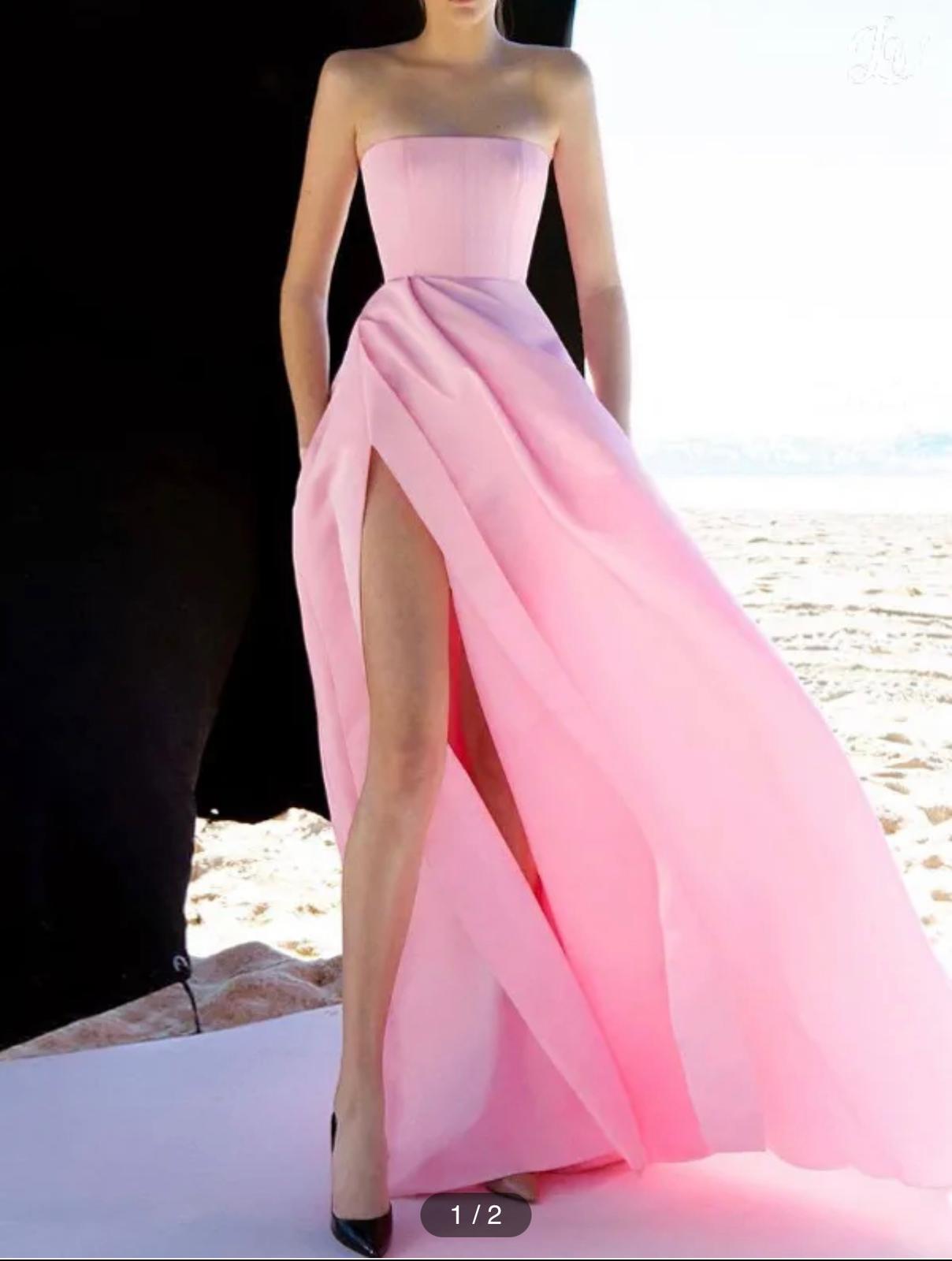 Satin Pink Dress Long